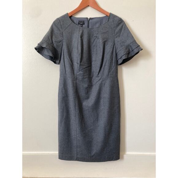 Talbots Dresses & Skirts - Italian Flannel Dress Talbots Ruffle Sleeve Shift Dress Gray Size 4P
